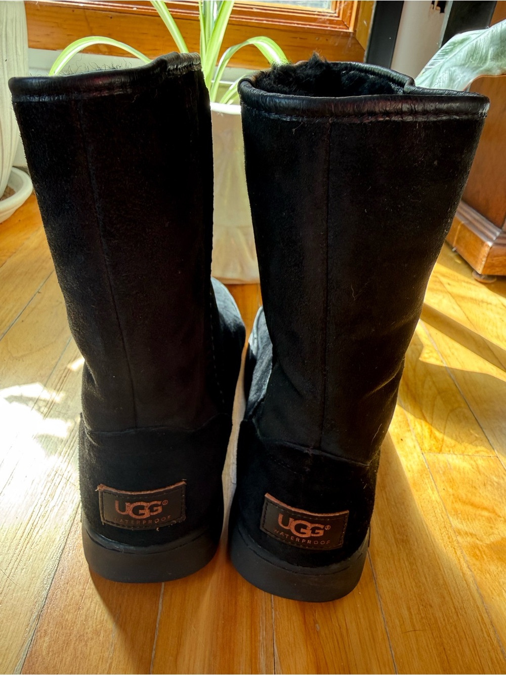 UGG Black Suede Tall Waterproof Boots